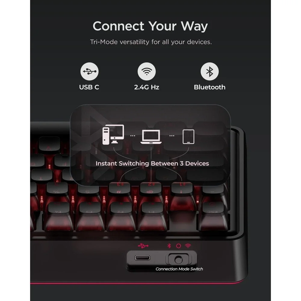 Wegear PIXIU 98 Mechanical Gaming Keyboard Cherry MX2A Red Switches 8K Hz‎ RGB